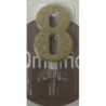 Vela 7 cm dourada com brilhantes nº 8