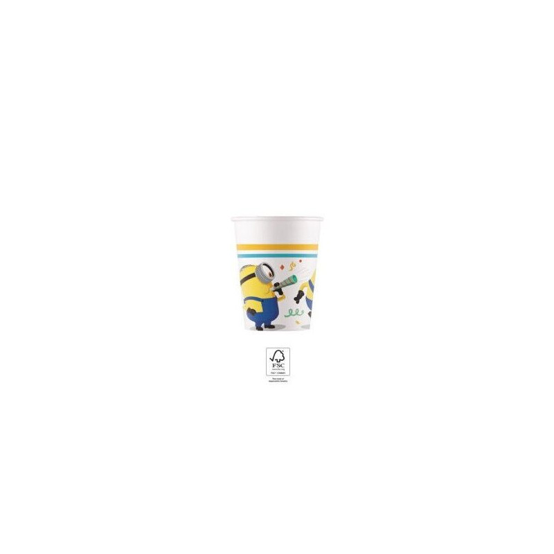8 copos de papel Minions 200ml