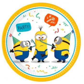 8 pratos de papel Minions 23cm
