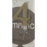 Vela 7 cm dourada com brilhantes nº 4