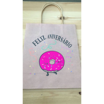 Saco de alcas Feliz Aniversário  21x26cm