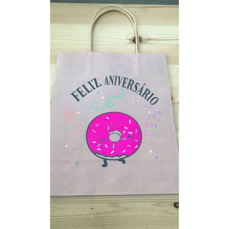 Saco de alcas Feliz Aniversário  21x26cm