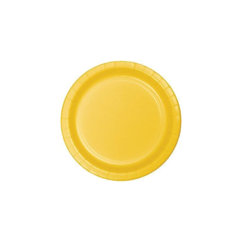 8 pratos de papel 17.1 cm amarelo