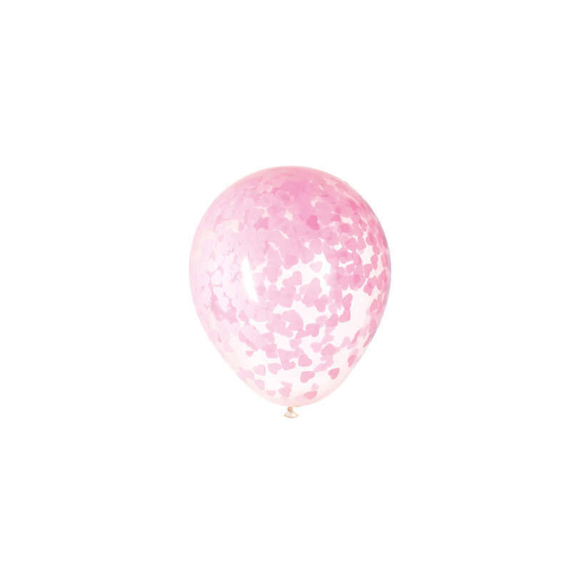 5  Pink Hearts Baby Shower Clear Balloons 16 polegadas