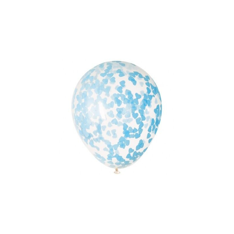 5 blue hearts baby shower clear balloons 16 polegadas