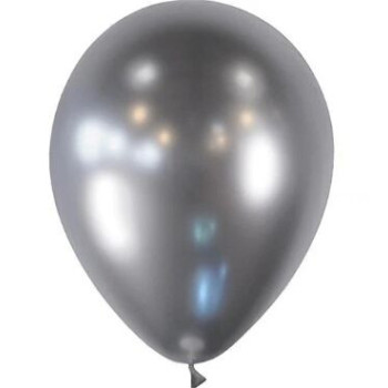 50 balões latex 12" 30 cm Baloonia prata brilhante