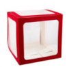 Cubo transparente e vermelho veludo balões 30 cm