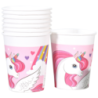 8 copos papel 200ml unicórnio Rainbow