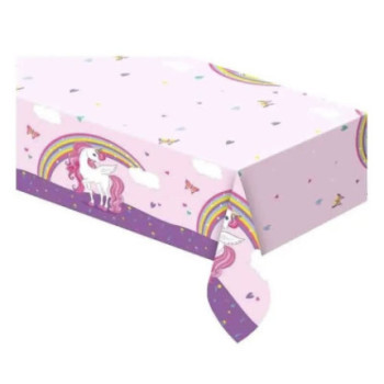 Toalha plástico 120x180cm Unicórnio Rainbow