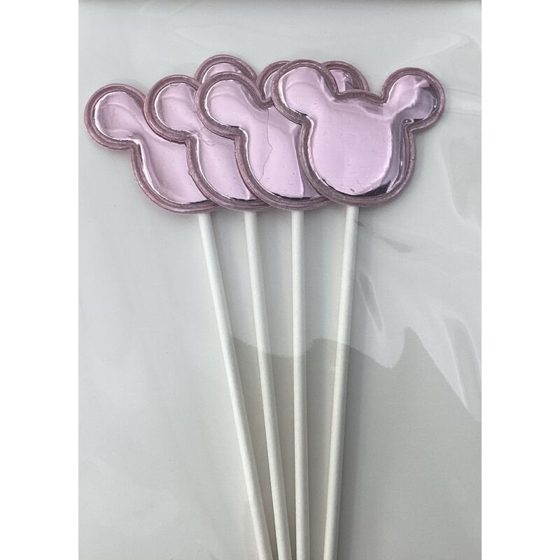 Topo de bolo 4 pcas 12cm silhueta minnie rosa