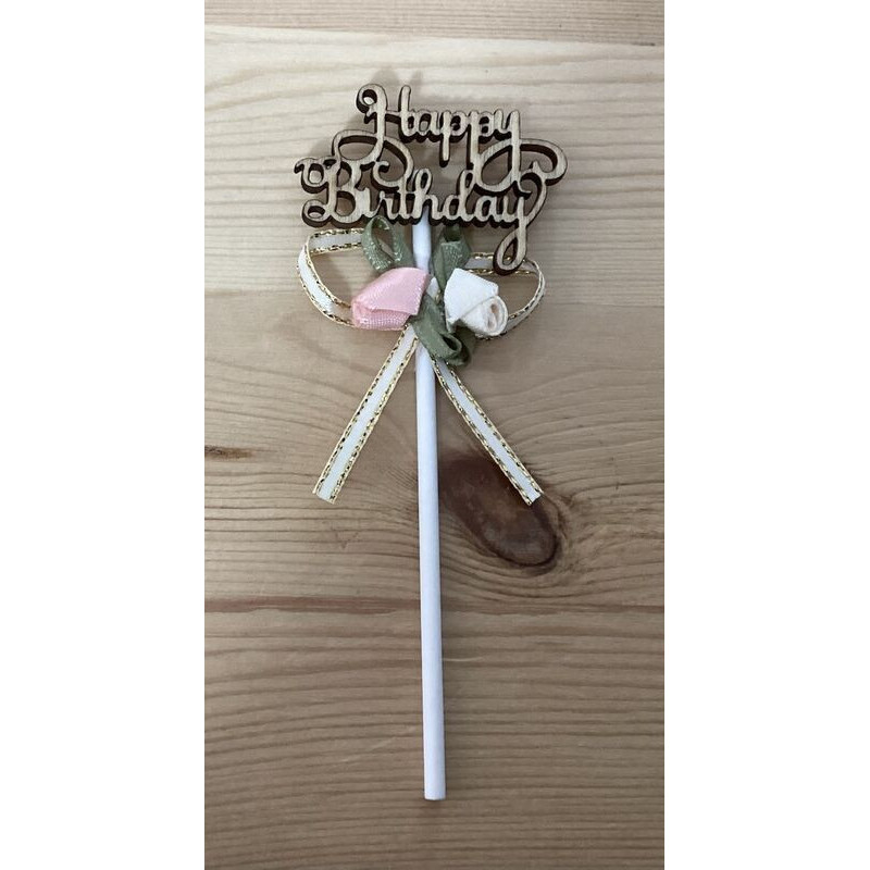 Topo de bolo 3 peças Happy Birthday 11,6 cm