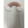 Topo de bolo arco íris com brilhantes 18cm