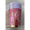 6 copos de papel vermelho e dourado Feliz Natal 250ml