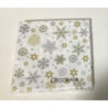 20 guardanapos 33x33cm gold and silver snowflakes