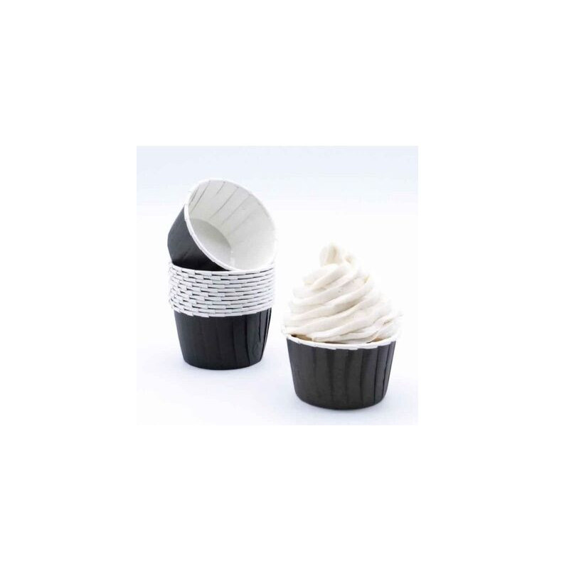 Cápsulas cupcakes pretas 24 unidades