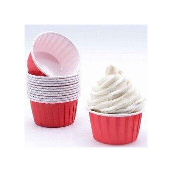 Cápsulas cupcake vermelhas 24 unidades