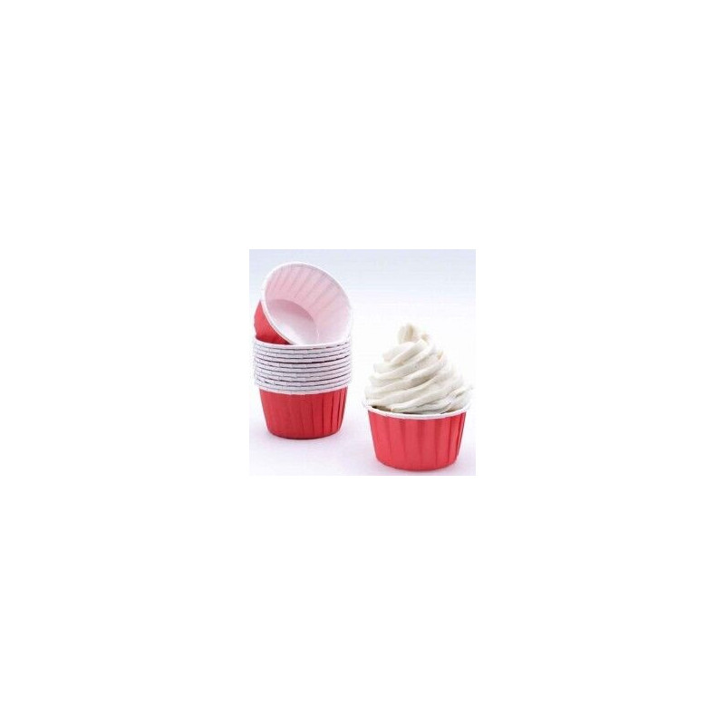 Cápsulas cupcake vermelhas 24 unidades
