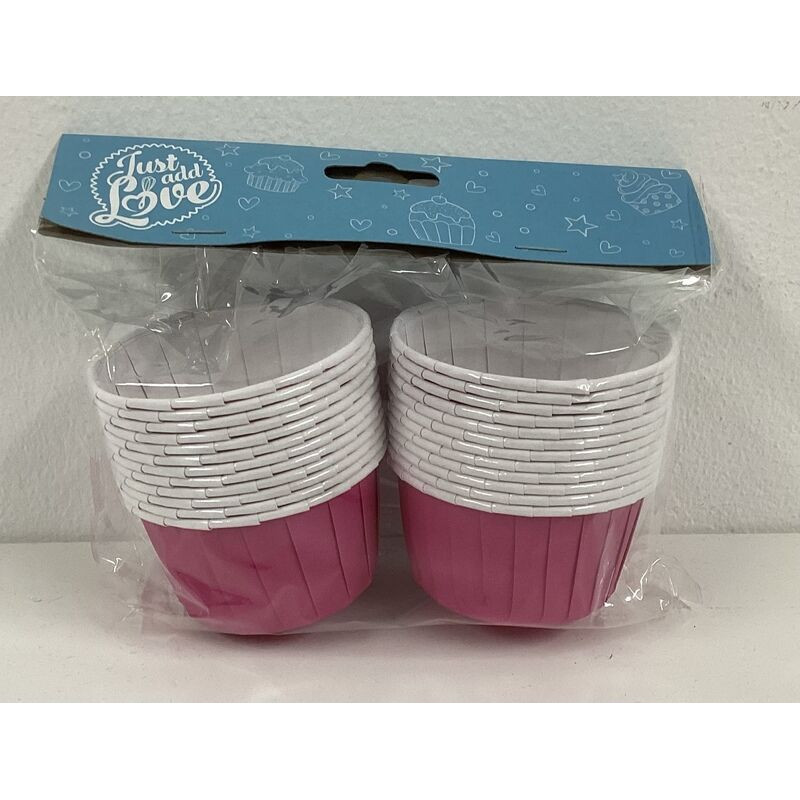 Cápsulas cupcake rosa choque 24 unidades
