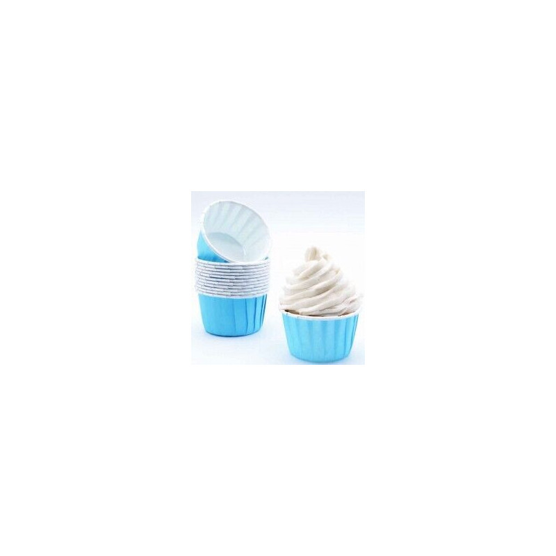 Cápsulas cupcake azul claro 24 unidades