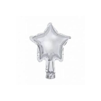 Balão foil estrela 12 cm prata (25 unidades)