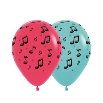 12 balões latex sempertex notas musicais