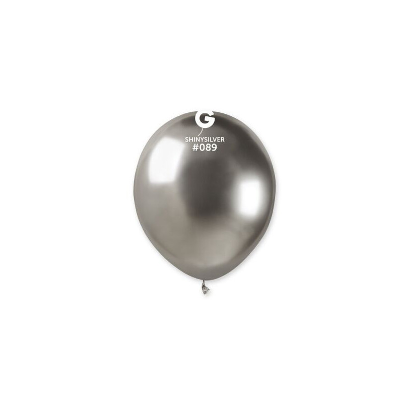 10 balões Gemar latex 5” silver