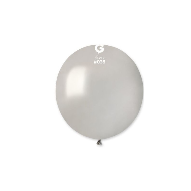 5 balões latex Gemar 19” silver