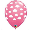 5 balões latex rosa nuvens brancas