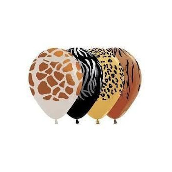 Saco de 12 balões 12” animal print