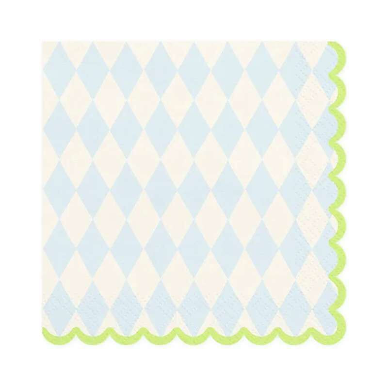 20 guardanapos 33x33cm azul losangos