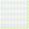 20 guardanapos 33x33cm azul losangos