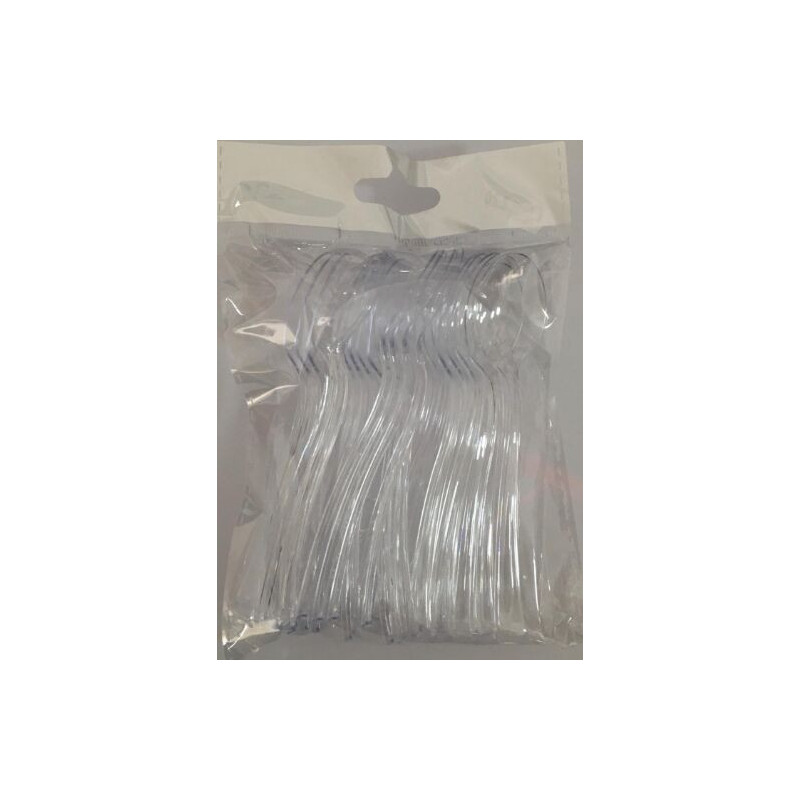 25 mini colheres transparentes