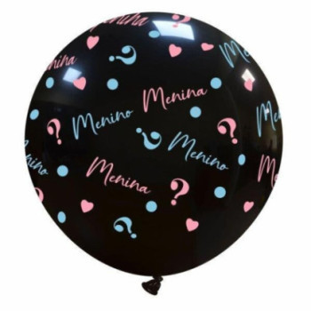 Balão gigante 90cm menino ou menina ? Preto