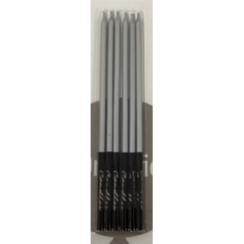 Vela de aniversário prata e preto 15cm