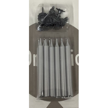 12 velas 8cm prateadas
