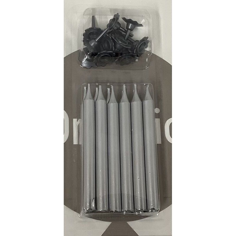 12 velas 8cm prateadas