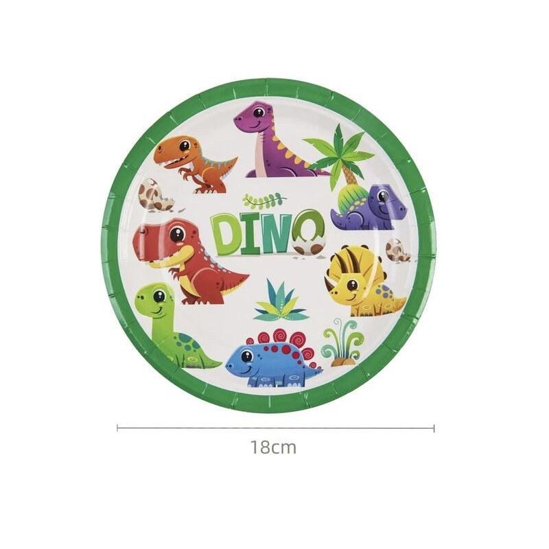 6 pratos 18cm Dinossauros
