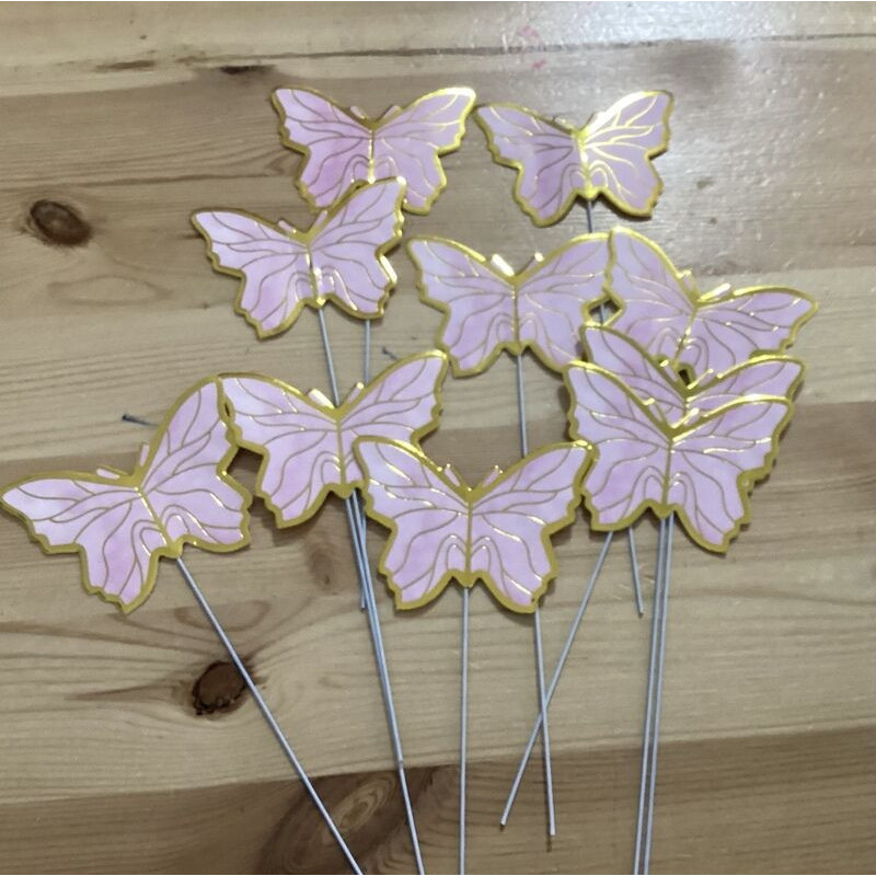Topo de bolo 10 peças 19cm borboletas