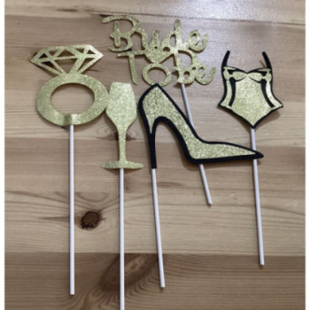 Topo de bolo Bride To be 5 peças 20,5 cm