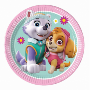 8 pratos 20 cm EU Paw Patrol Skye & Evarest