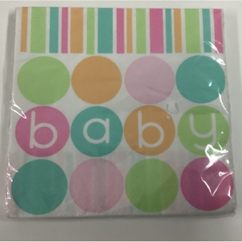 16 guardanapos 33x33cm Pastel Baby Shower