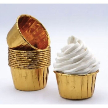 Cápsulas para cupcakes ouro 24 unidades