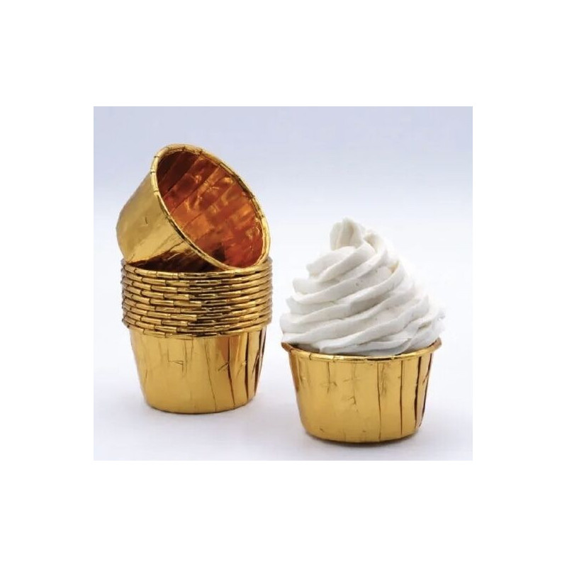 Cápsulas para cupcakes ouro 24 unidades