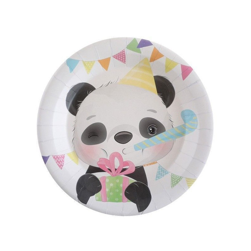 10 pratos 22,5cm Panda