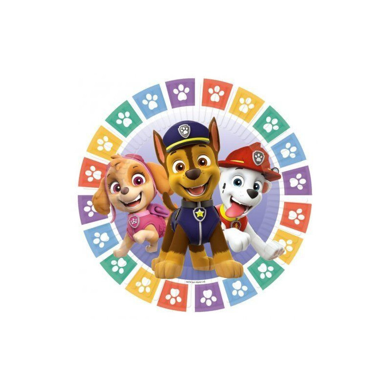 8 pratos 18 cm Paw Patrol