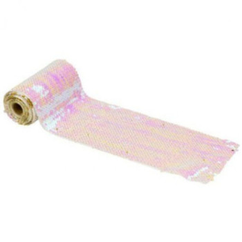 Fita de mesa iridiscente e dourado 12cm x 3m