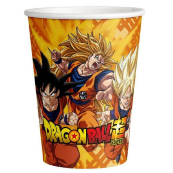 8 copos de papel 250 ml Dragonball
