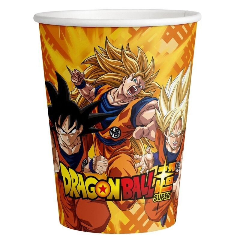 8 copos de papel 250 ml Dragonball