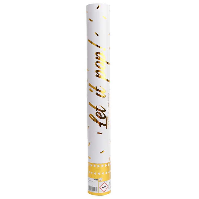 Dispara confettis 40 cm prateado