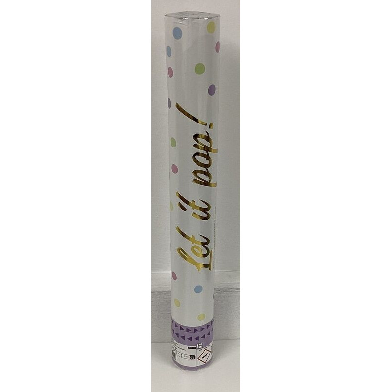 Dispara confettis 40 cm multicor pastel